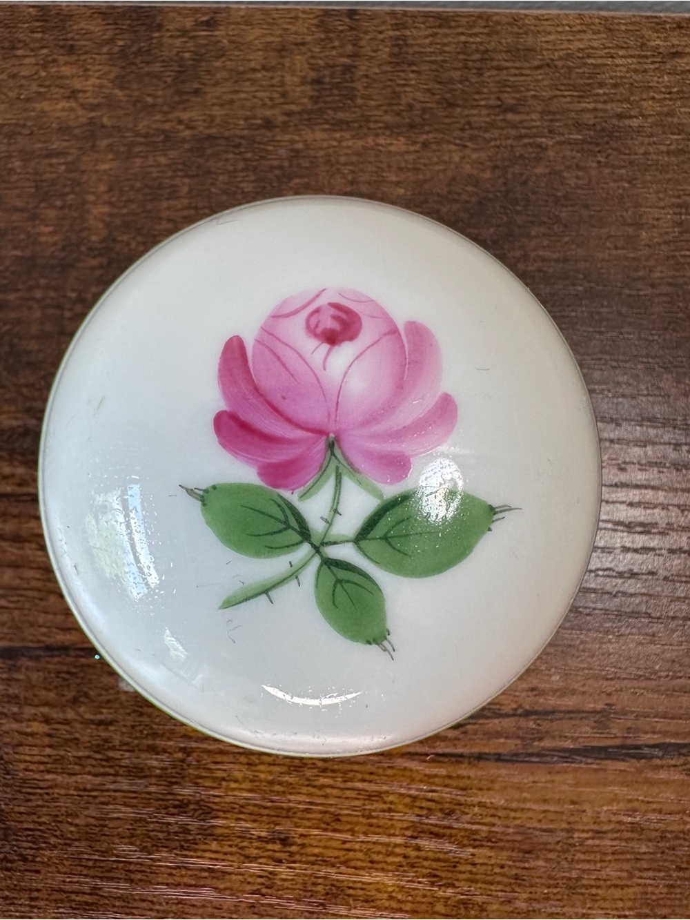 Augarten Wien Vienna Rose Porcelain Lidded Trinket Jewelry Box Austria 5089